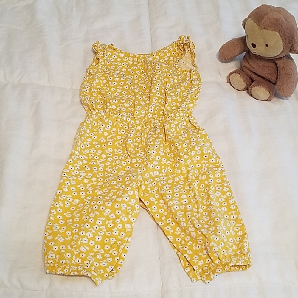 Yellow bottom up pant romper